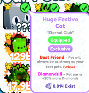 Exclusive Huge Festive Cat Pet Simulator X