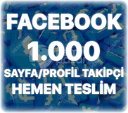 Facebook 1.000 Sayfa / Profil Takipçi