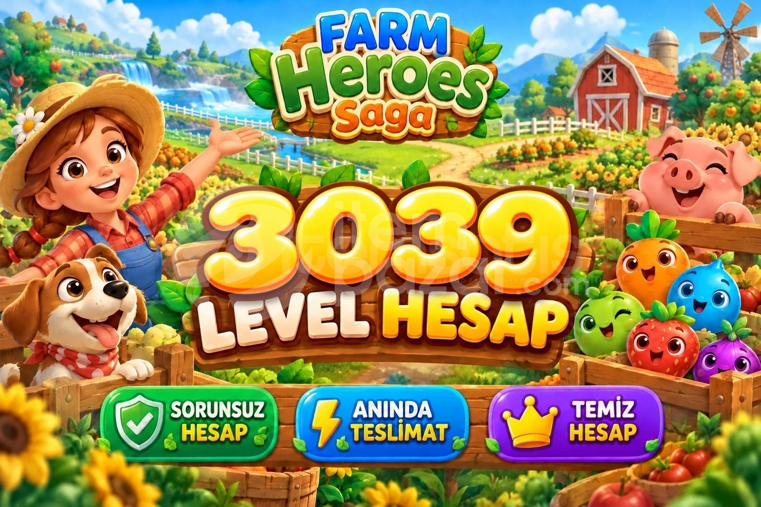 Farm Heroes Saga | 3039 Level Hesap | Resimli