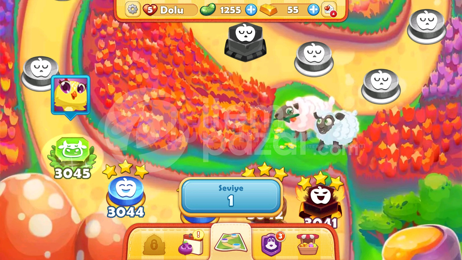 Farm Heroes Saga | 3045 Level Hesap | Resimli