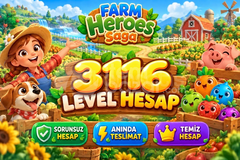 Farm Heroes Saga | 3116 Level Hesap | Resimli