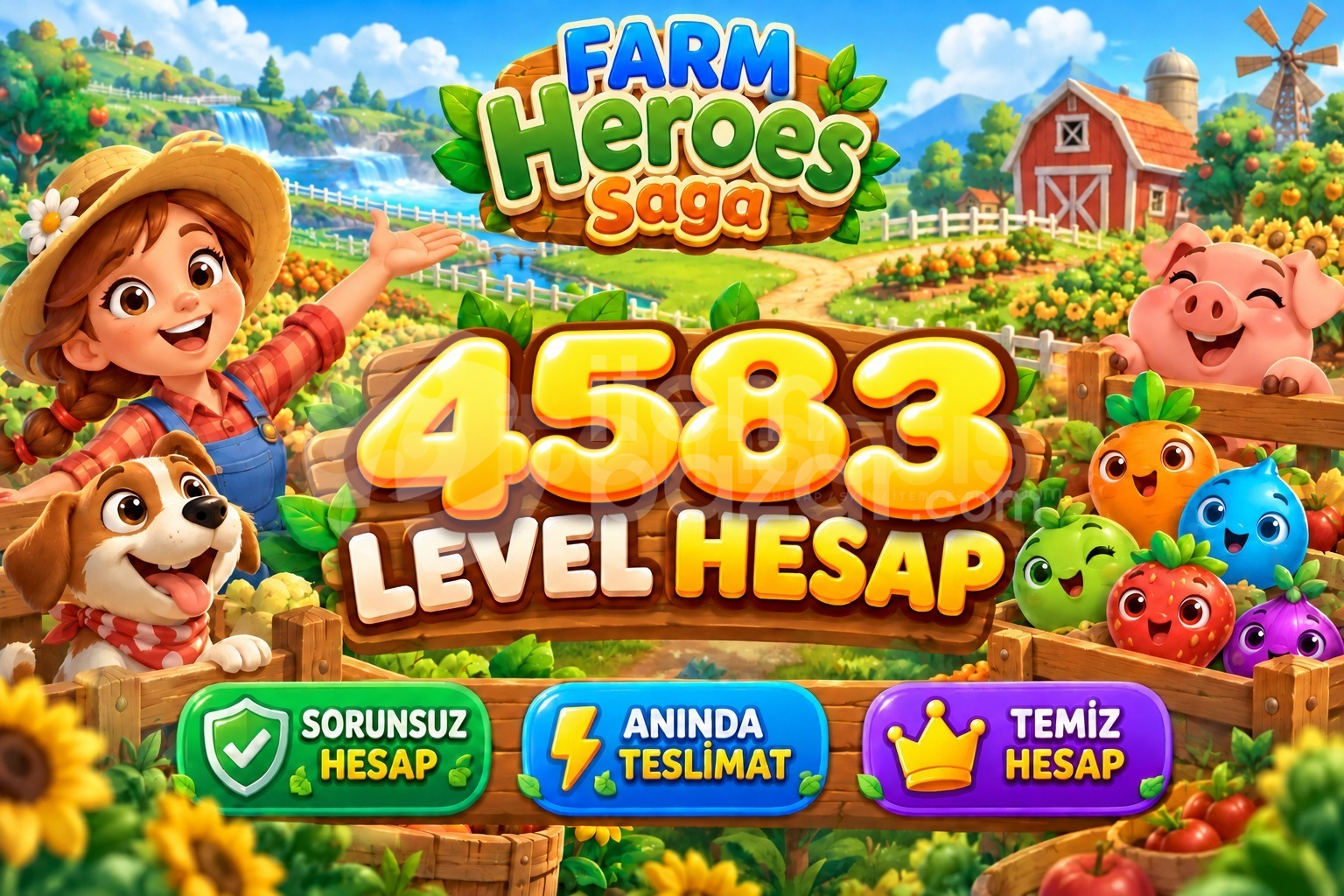 Farm Heroes Saga | 4583 Level Hesap | Resimli