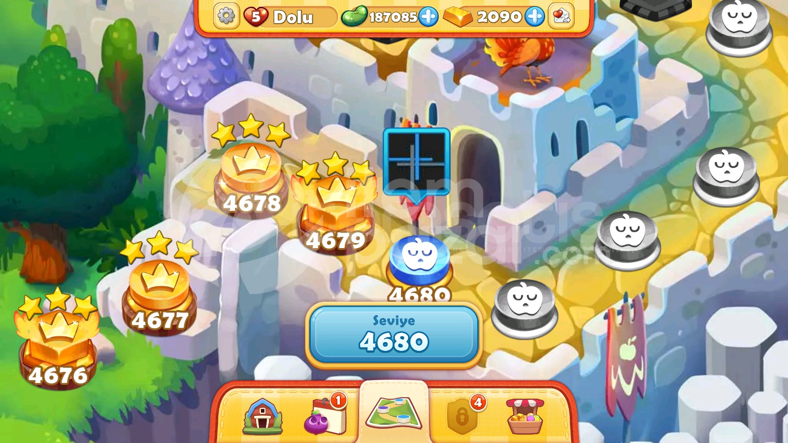 Farm Heroes Saga | 4680 Level Hesap | Resimli