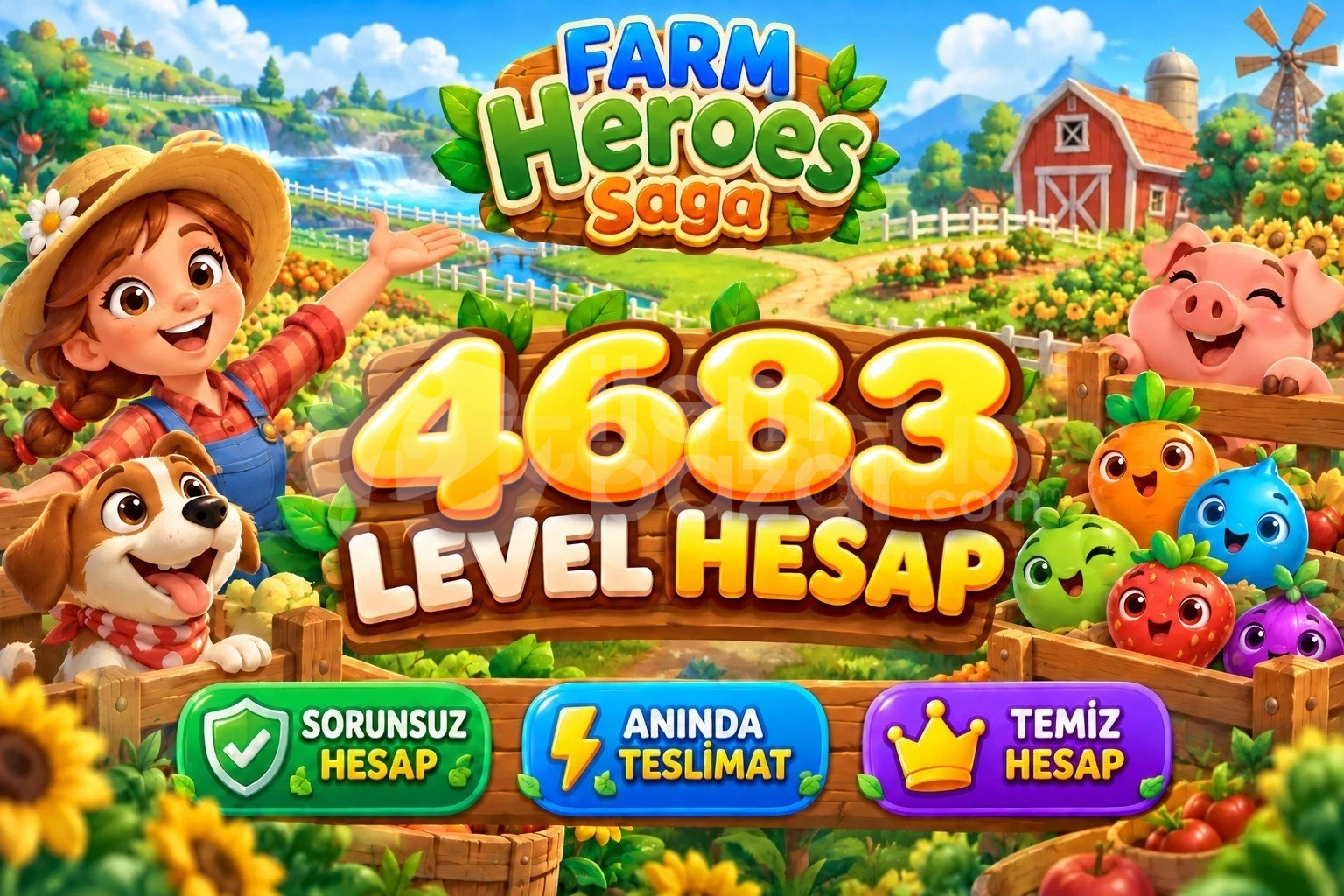 Farm Heroes Saga | 4683 Level Hesap | Resimli