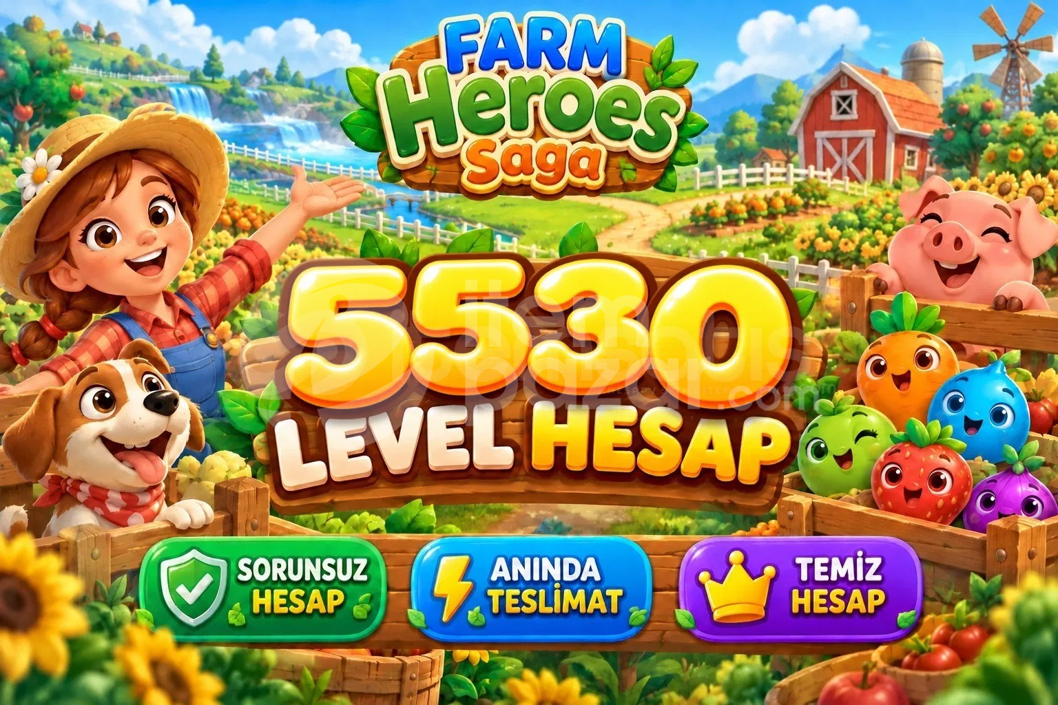 Farm Heroes Saga | 5530 Level Hesap | Resimli