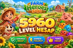 Farm Heroes Saga | 5960 Level Hesap | Resimli