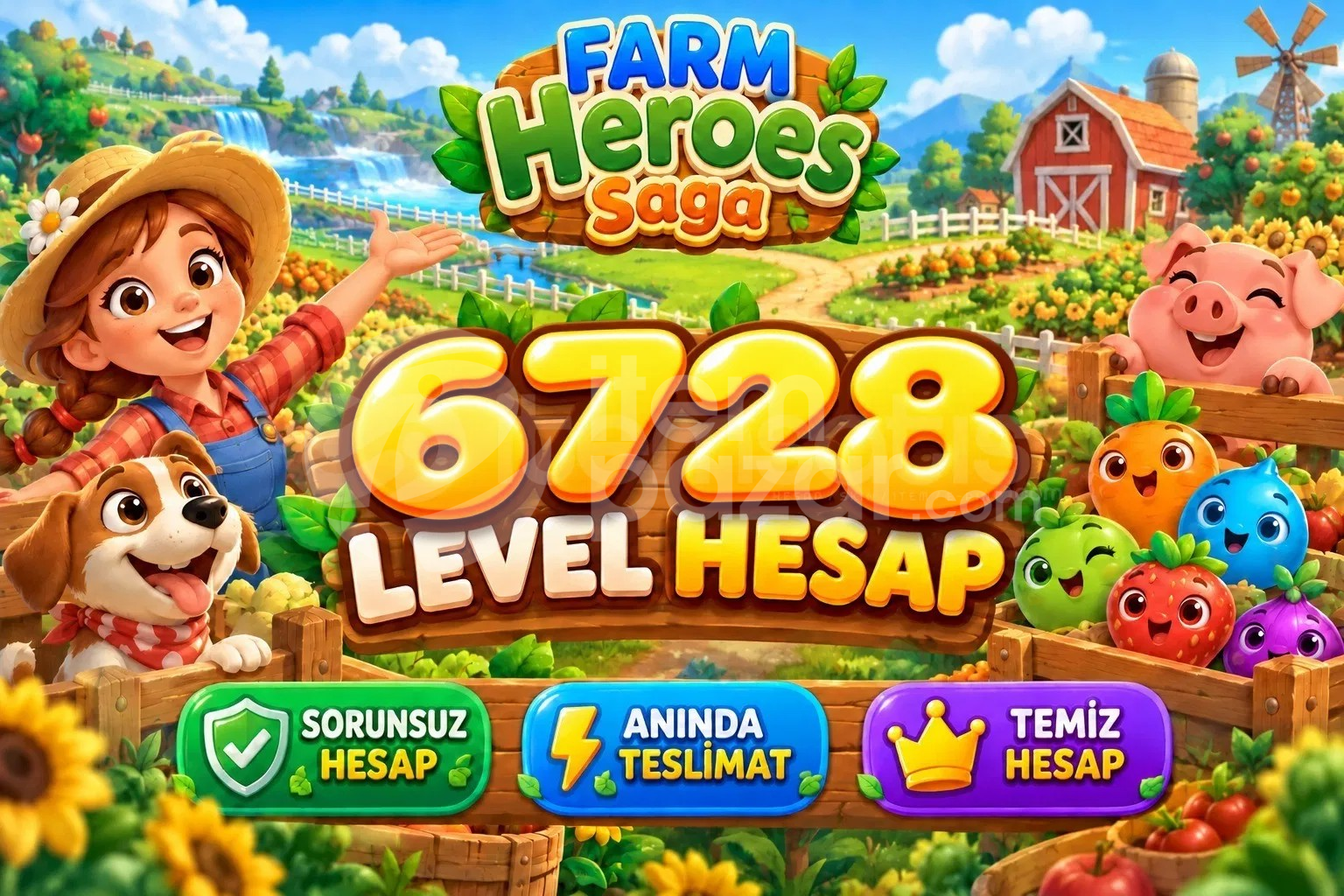 Farm Heroes Saga | 6728 Level Hesap | Resimli