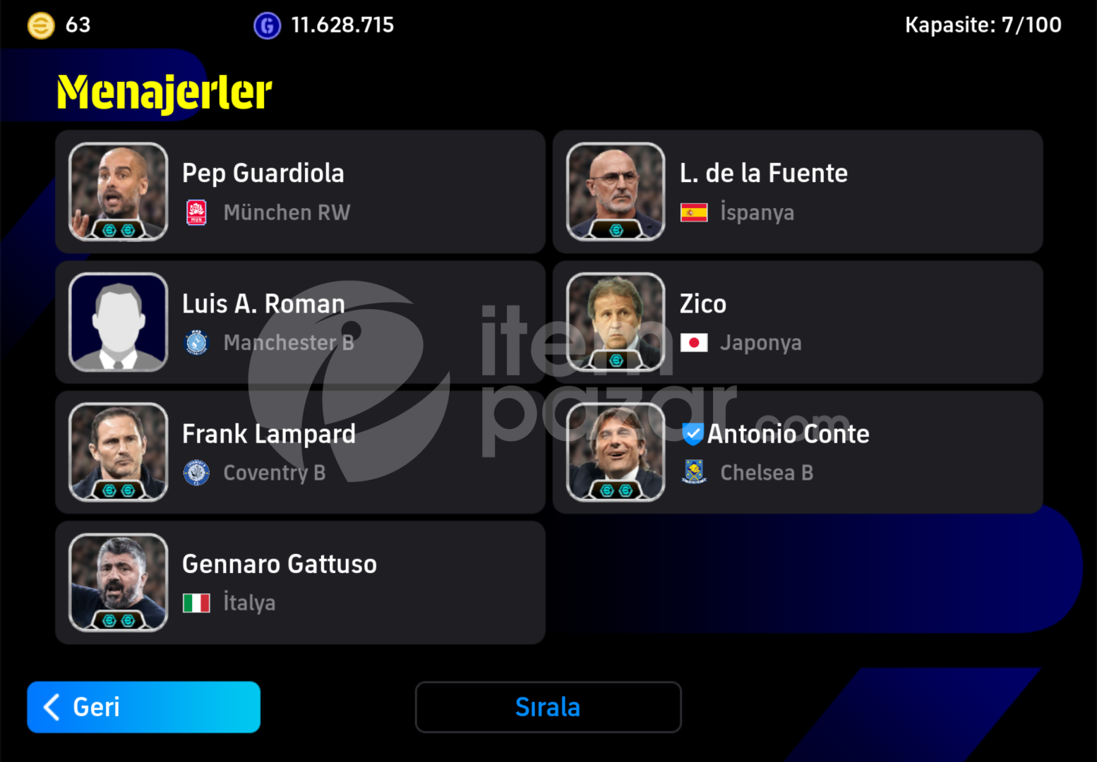 3290Kg TEK BAĞ 110 Messi 109 Hazard 108 Totti