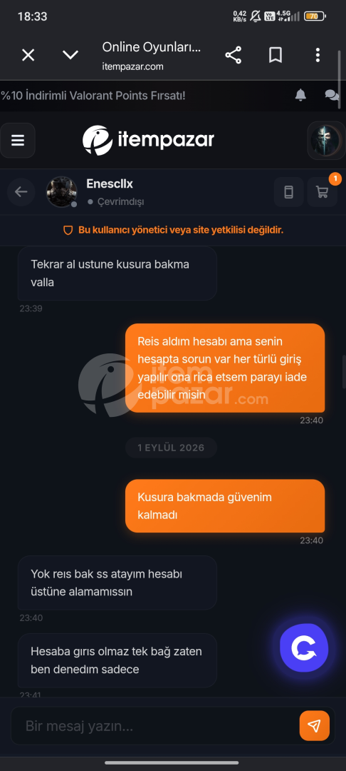 Fotoğraftaki kullanıcı dolandırıcıdır 