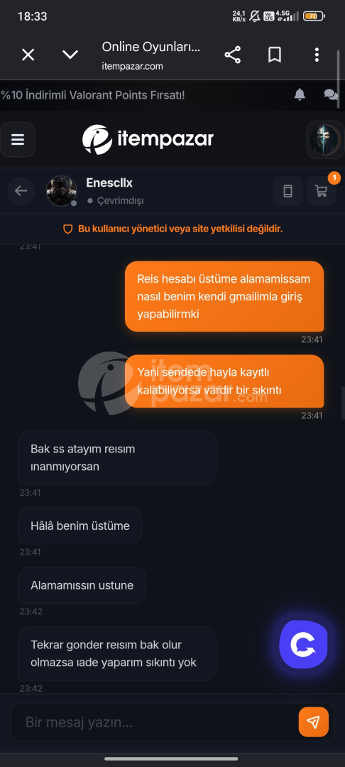 Fotoğraftaki kullanıcı dolandırıcıdır 