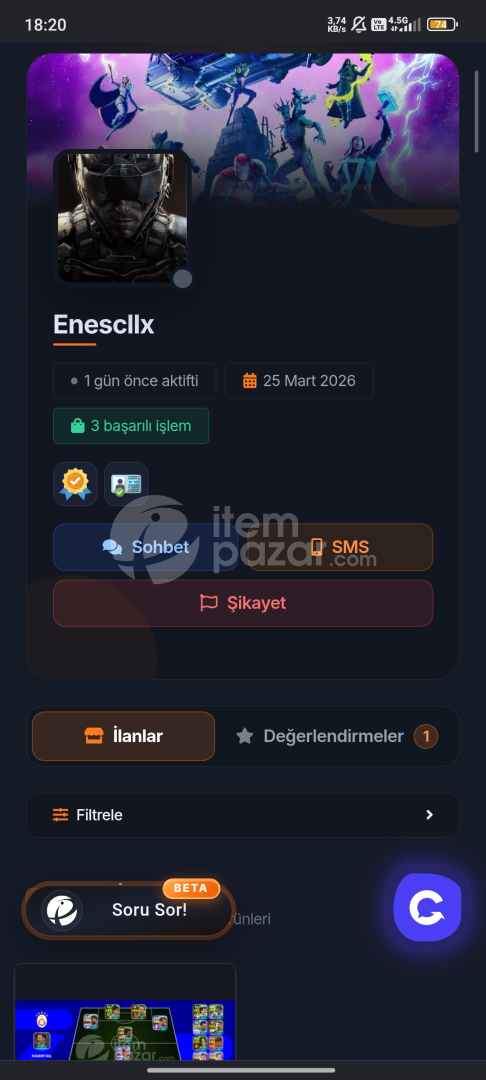 Fotoğraftaki kullanıcı dolandırıcıdır 