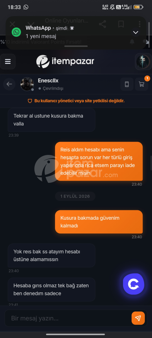 Fotoğraftaki kullanıcı dolandırıcıdır 