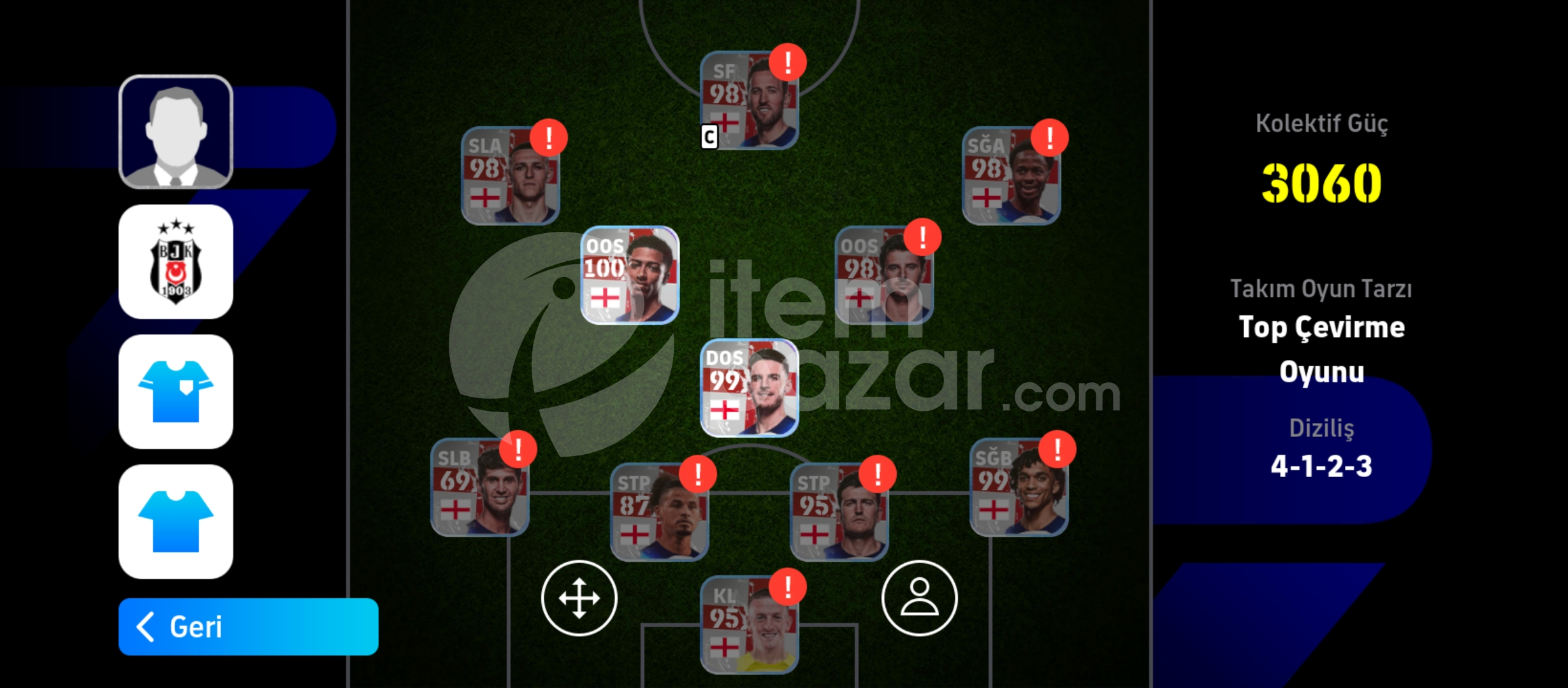 ful icon+ingiltere paketi+bolbol rezerv