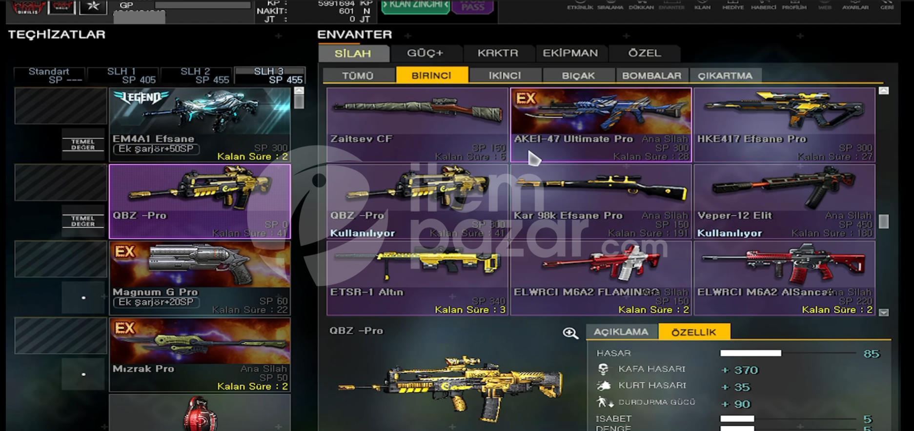 FULL SİLAH SLOTU + 9 GÜÇ SLOTU BABA BİR HESAP