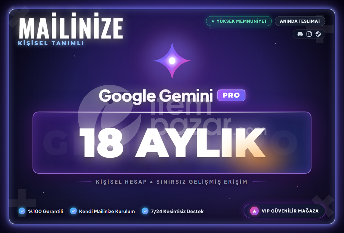 GEMİNİ PRO 18 AYLIK | KİŞİYE ÖZEL