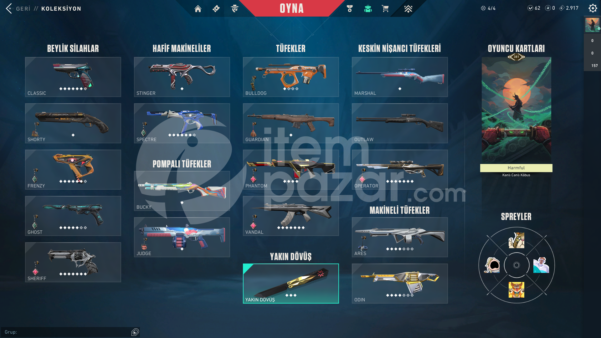 TR SERVER| 15 BIÇAK 13 VANDAL+BOL PHANTOM