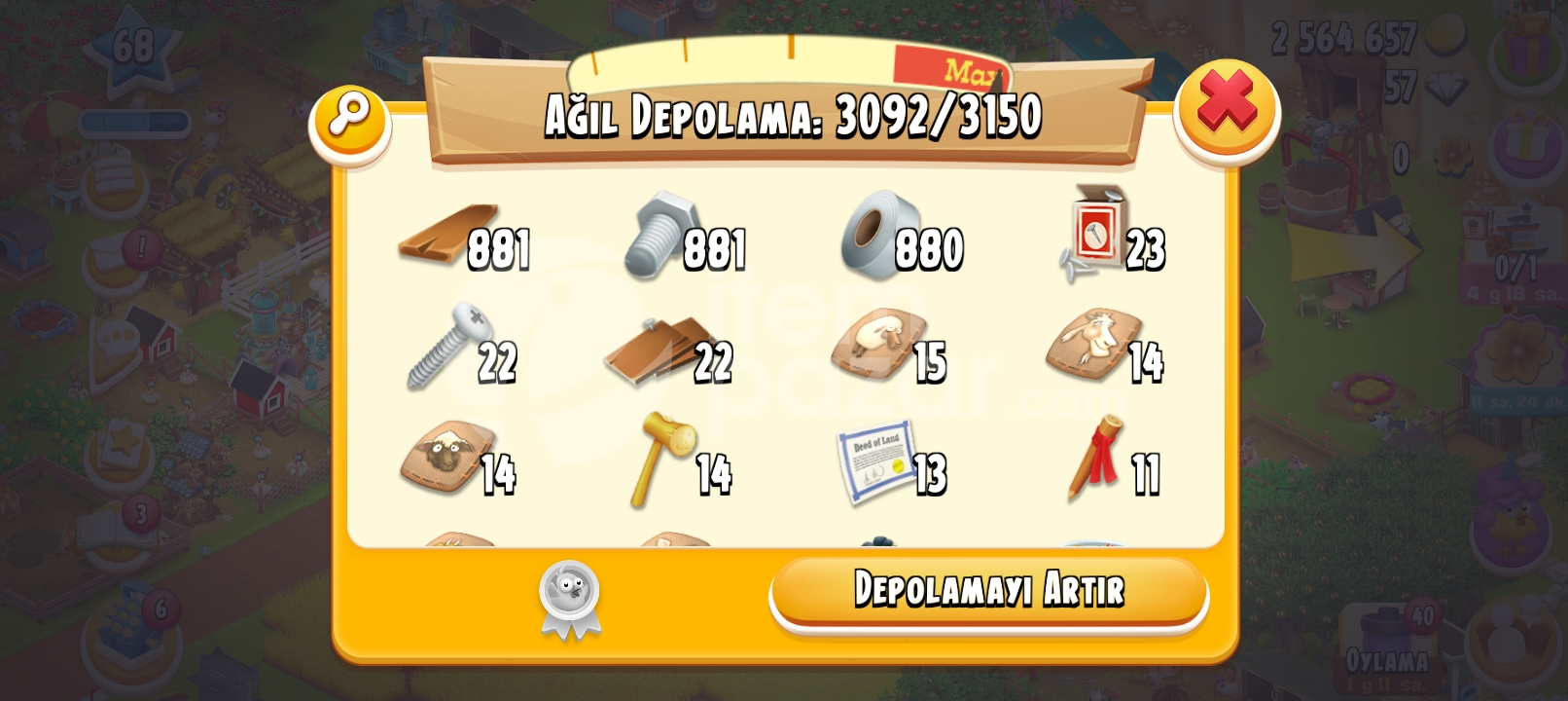 Hayday orta hesap
