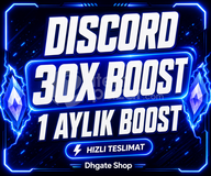 ⭐HIZLI [1 AYLIK] Discord 30X Server Boost