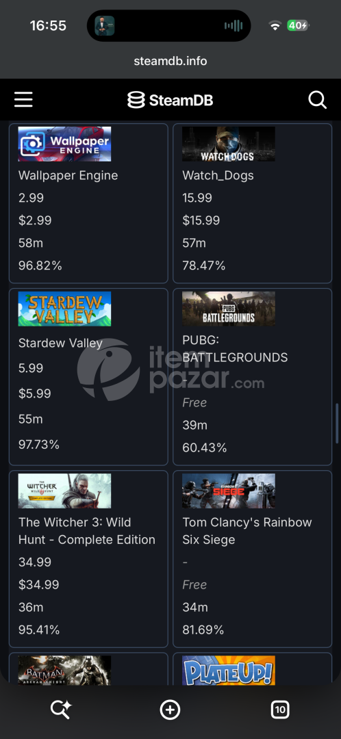 80 oyun olan steam hesabı 