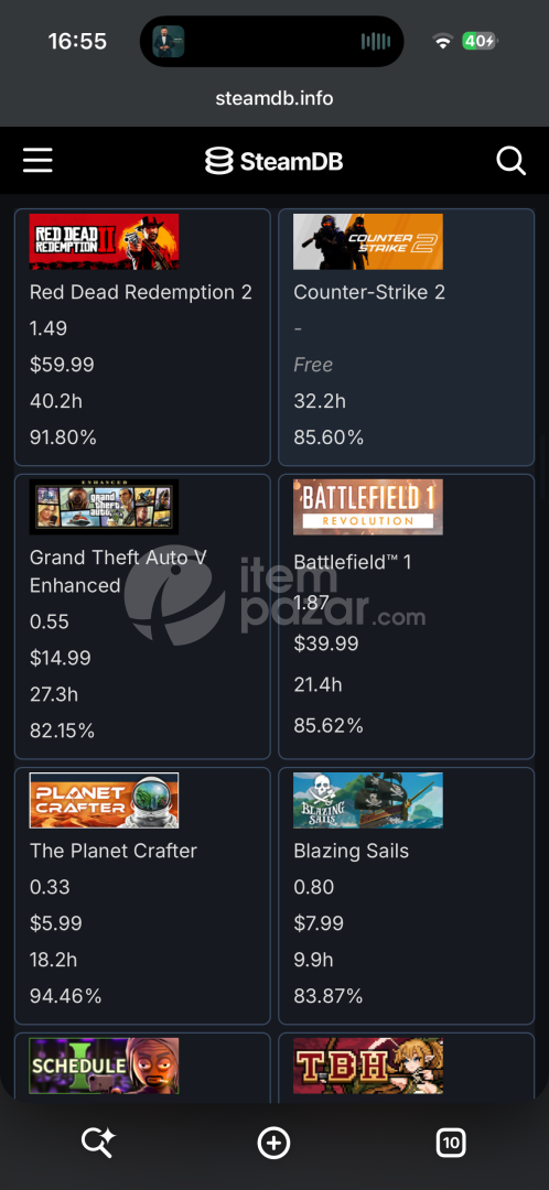 80 oyun olan steam hesabı 