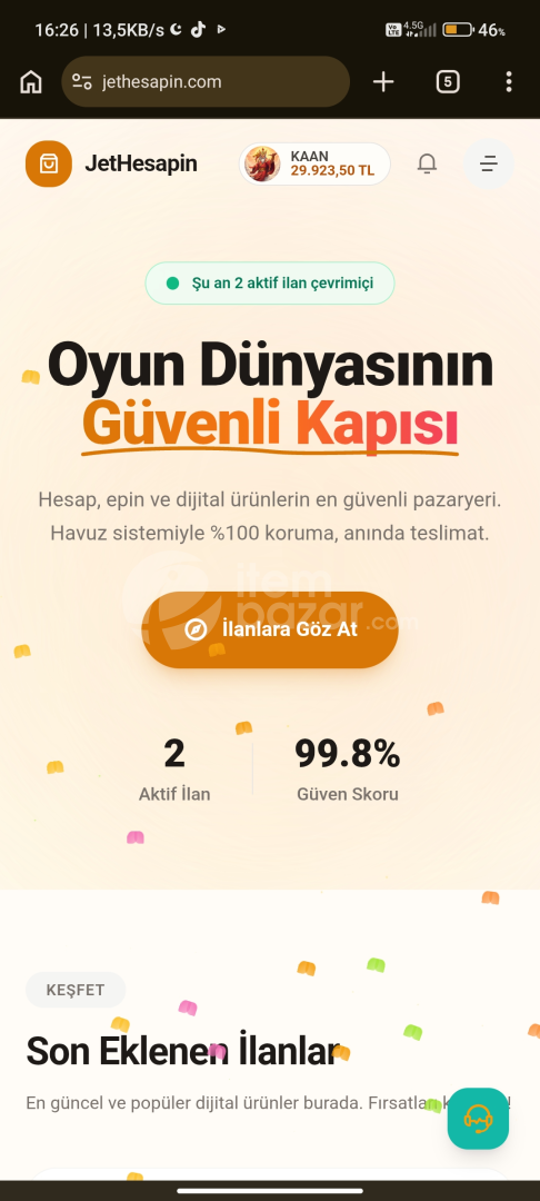 Jethesapin.com dijital oyun ürün pazarı 