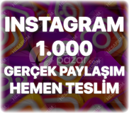 Instagram 1.000 Gerçek Paylaşım -Keşfet Etkili