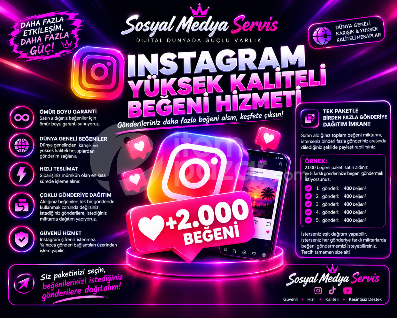 [İNSTAGRAM] 2000 BEĞENİ [YÜKSEK KALİTELİ]