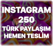 Instagram 250 Organik Türk Paylaşım