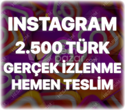 Instagram 2.500 Organik Türk İzlenme