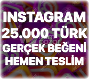 Instagram 25.000 Türk Beğeni - Keşfet Etkili