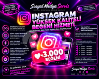 [İNSTAGRAM] 3000 BEĞENİ [YÜKSEK KALİTELİ]