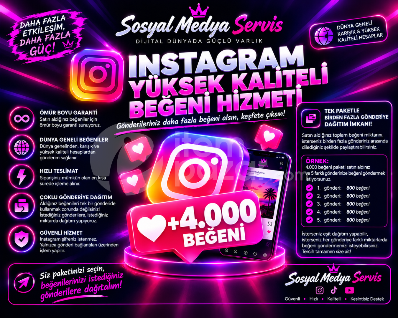 [İNSTAGRAM] 4000 BEĞENİ [YÜKSEK KALİTELİ]