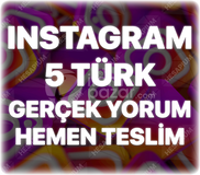 Instagram 5 Organik Türk Yorum