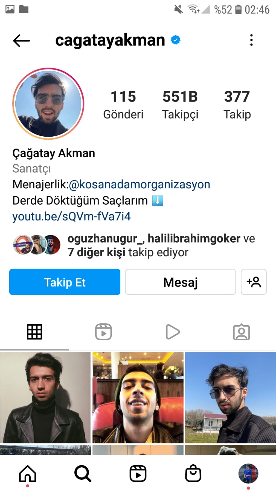 İnstagram Türk Mavi Tikli Şarkıcı Takipçi