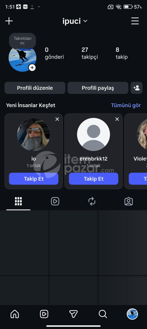 İpuci kulanci adi hesap satilik