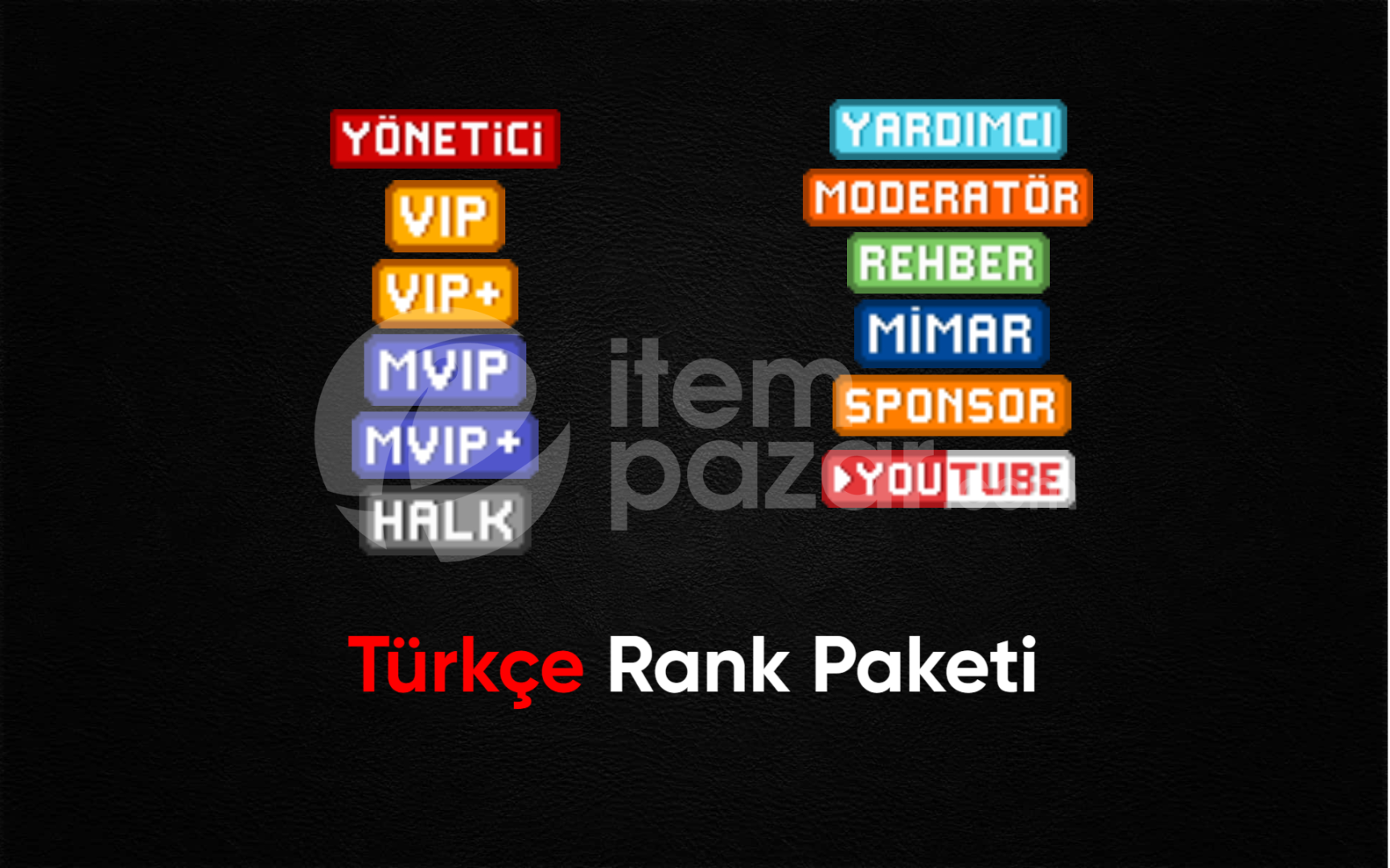 ITEMSADDER TÜRKÇE RANK TASARIMLARI