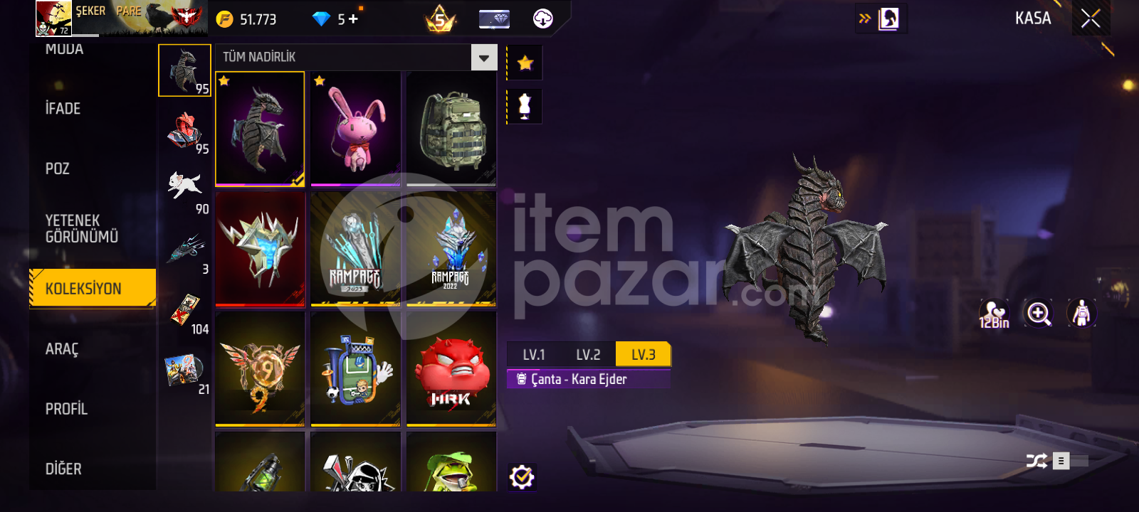 Kanunsuzlu Evo ak full tavşan setli 72lvl