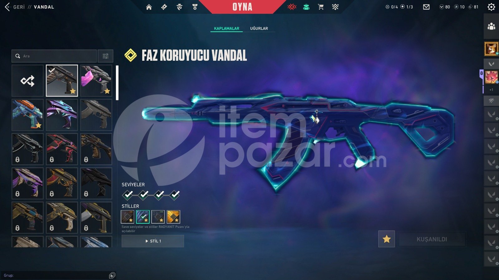 Kaos Gürzü Faz Koruyucu Vandal Onetap'ten Ora