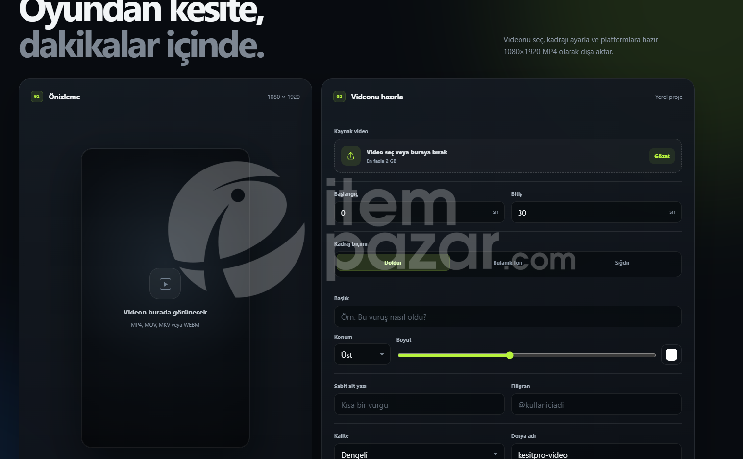 KesitPro | TikTok Reels Shorts İçin 9:16 Video