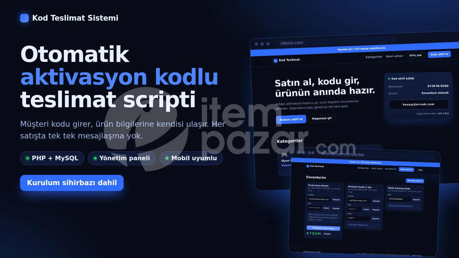 KOD TESLİMAT SİTESİ V1 | ÖZELLEŞTİRİLEBİLİR 