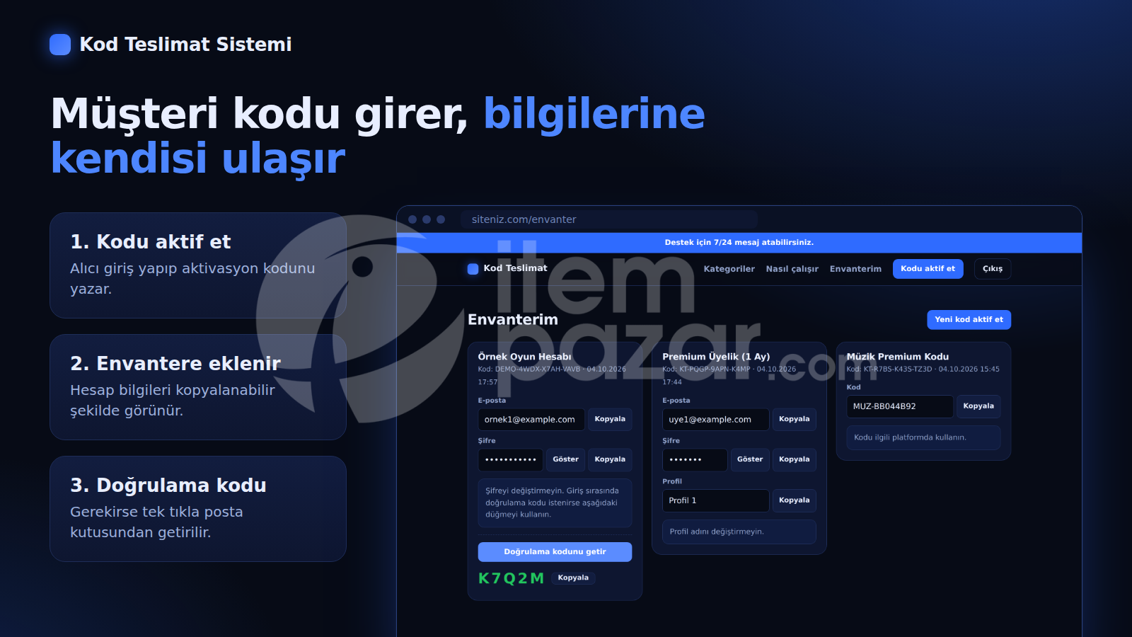 KOD TESLİMAT SİTESİ V1 | ÖZELLEŞTİRİLEBİLİR 