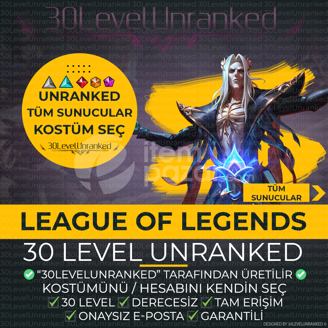 Kostüm Seçilebilir 30 Level Unranked Hesap 500