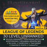 Kostüm Seçilebilir 30 Level Unranked Hesap 750