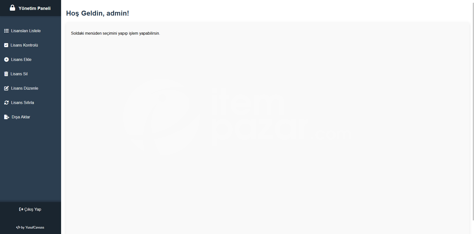LISANS YÖNETIM PROGRAMI (WEB ARAYÜZ & API) - V2