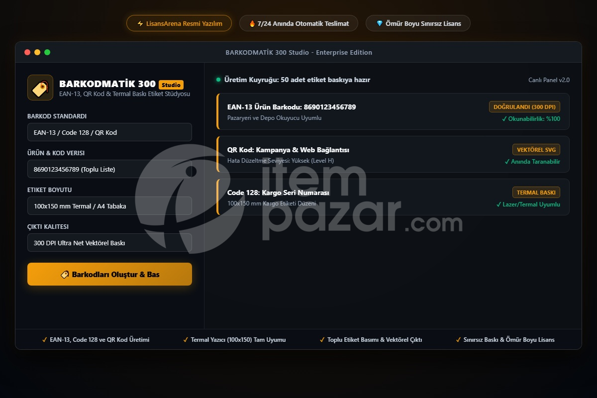 LisansArena BarcodeForge Pro | Script