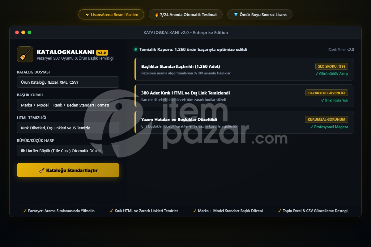 LisansArena CatalogClean Pro | Script