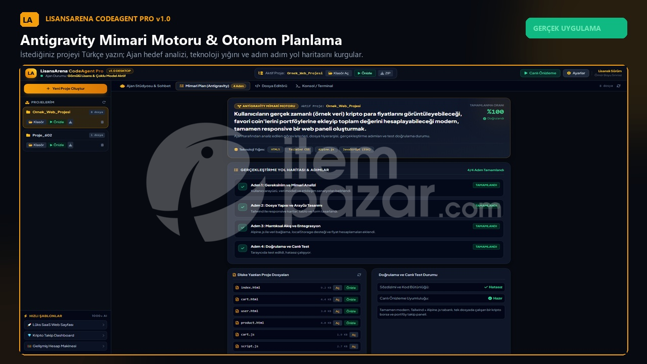 LisansArena CodeAgent Pro | Yapay Zeka Kodlama