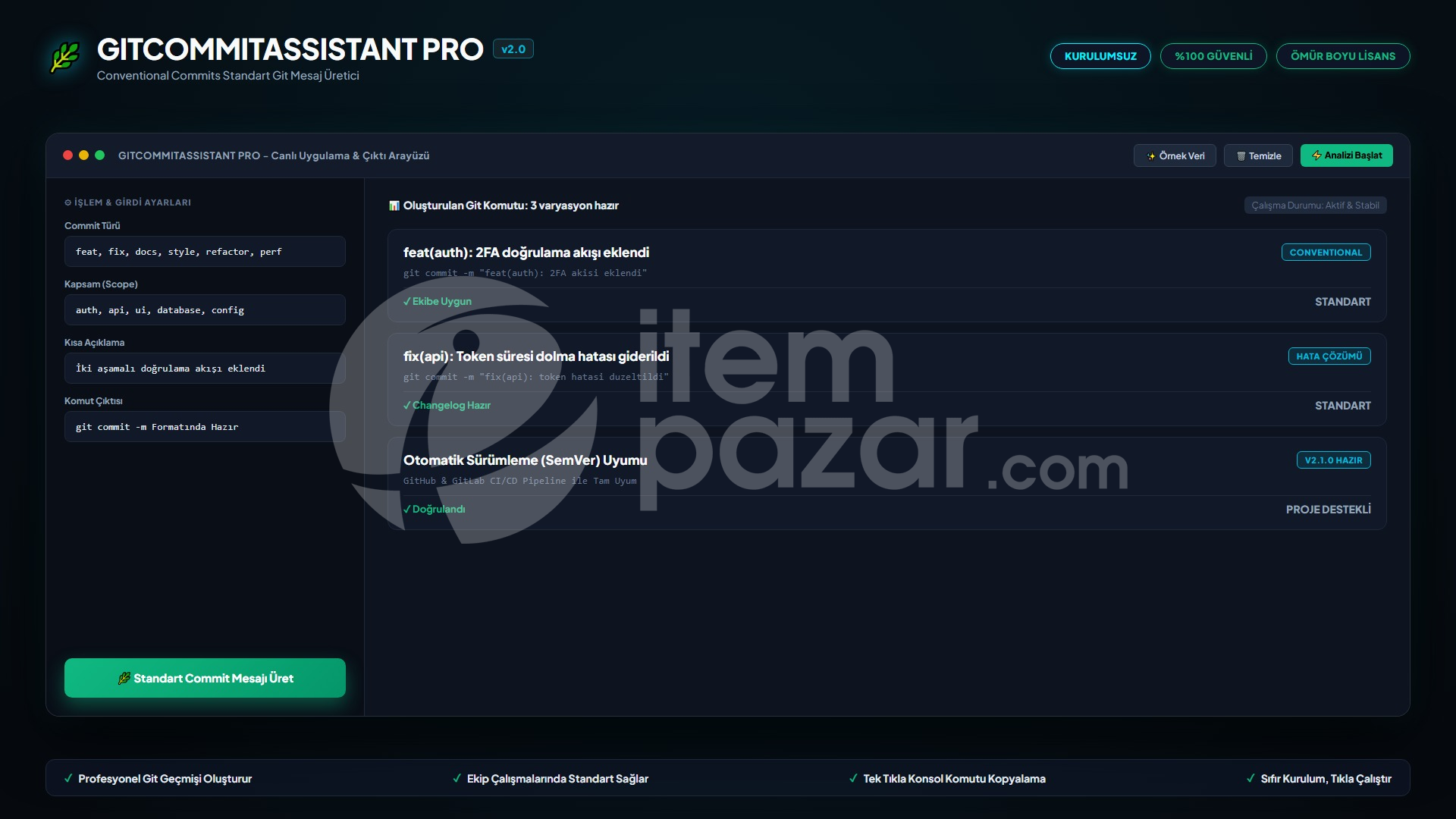 LisansArena GitCommitAssistant Pro | Web