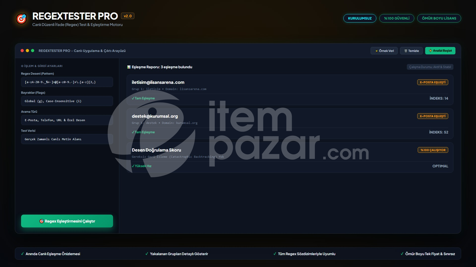 LisansArena RegexTester Pro | Script
