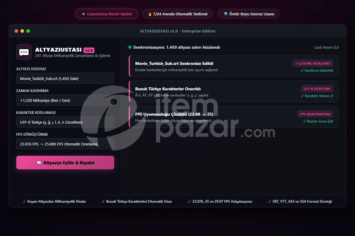 LisansArena SubtitleSync Pro | Script